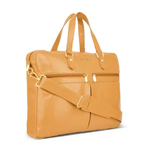 Caprese Rylee Satchel Large Yellow Laptop Bag