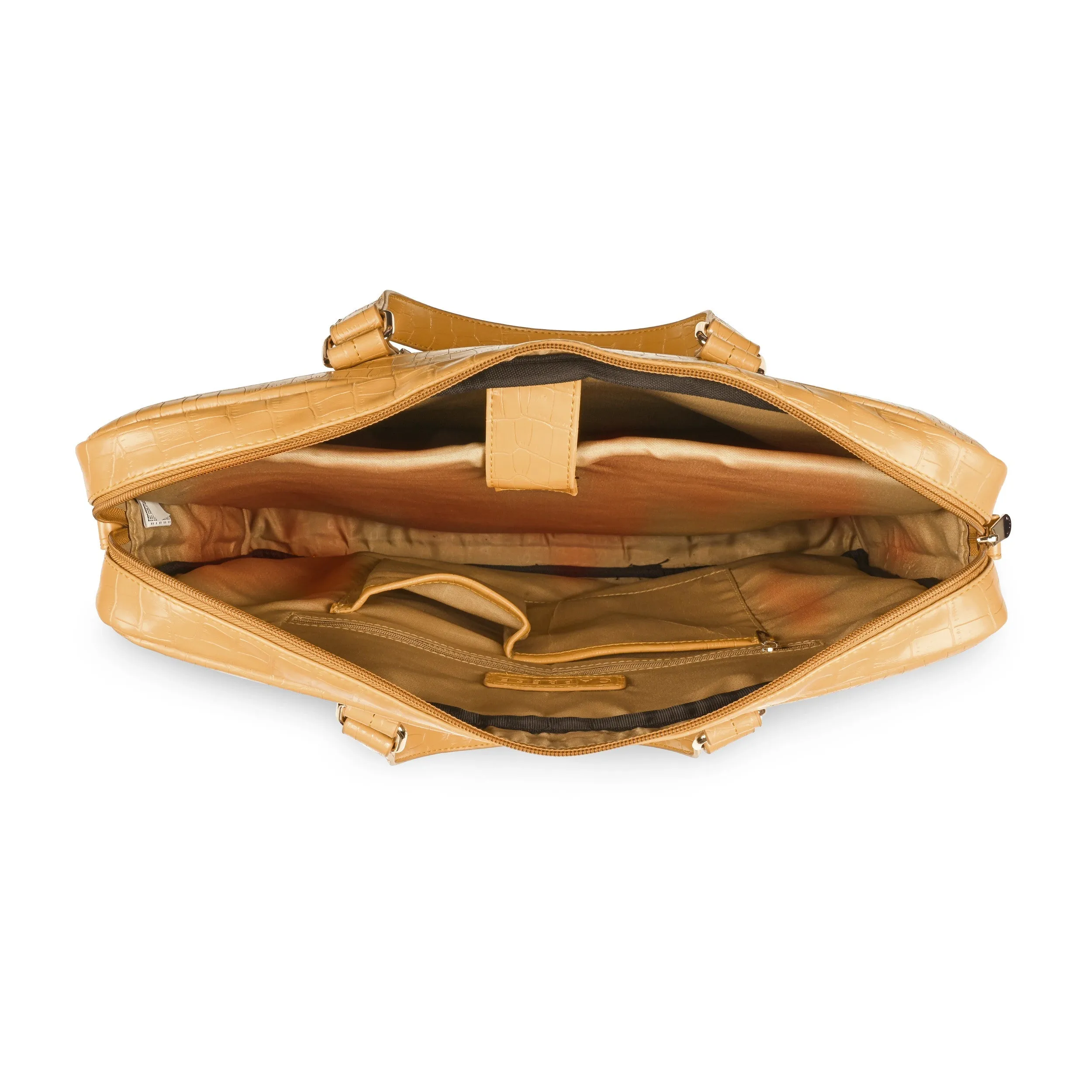 Caprese Rylee Satchel Large Yellow Laptop Bag