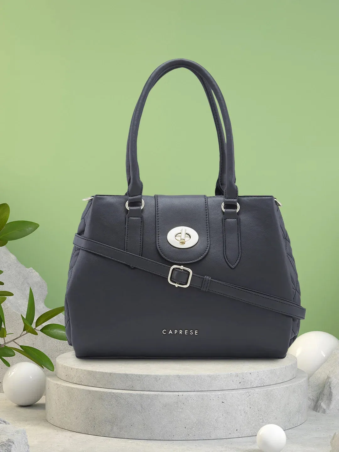 Caprese Sabrina Medium Black Satchel Bag