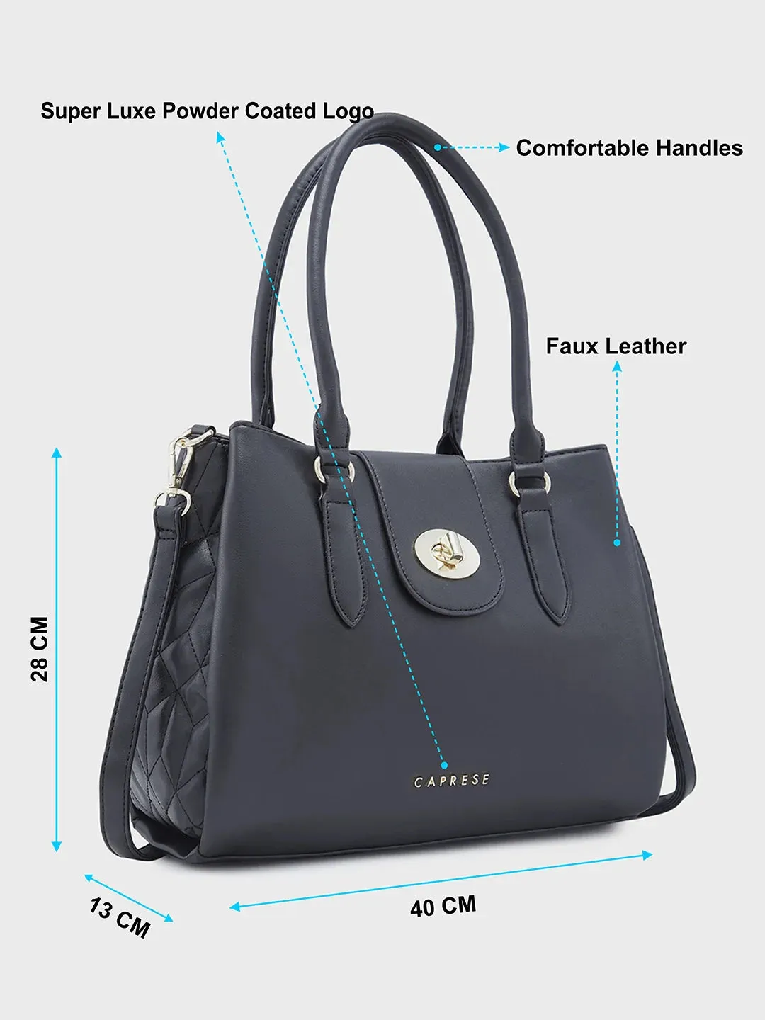 Caprese Sabrina Medium Black Satchel Bag