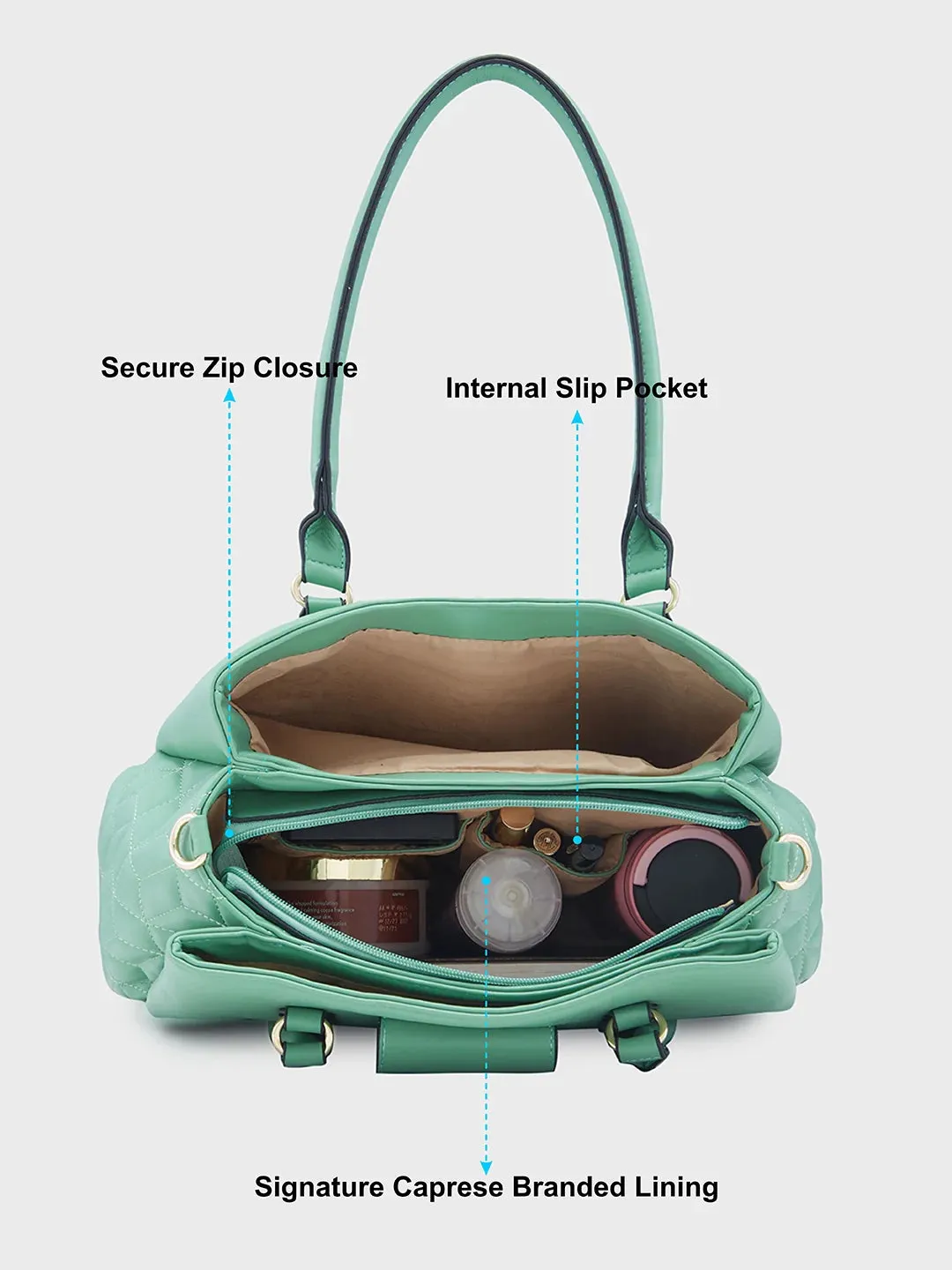 Caprese Sabrina Medium Mint Satchel Bag