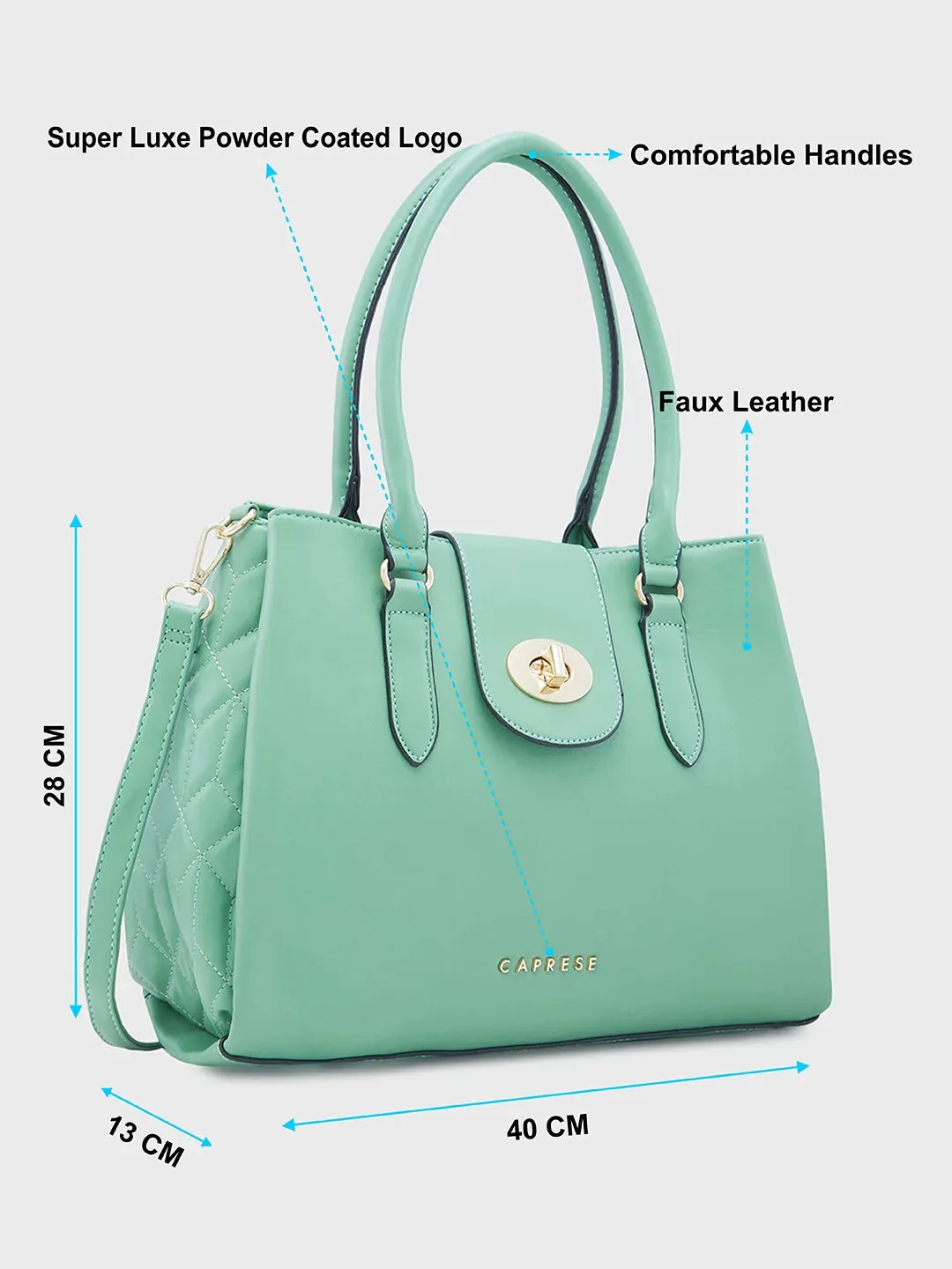 Caprese Sabrina Medium Mint Satchel Bag