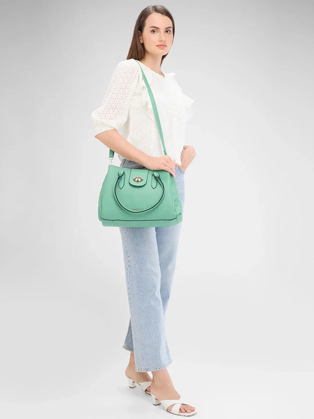 Caprese Sabrina Medium Mint Satchel Bag
