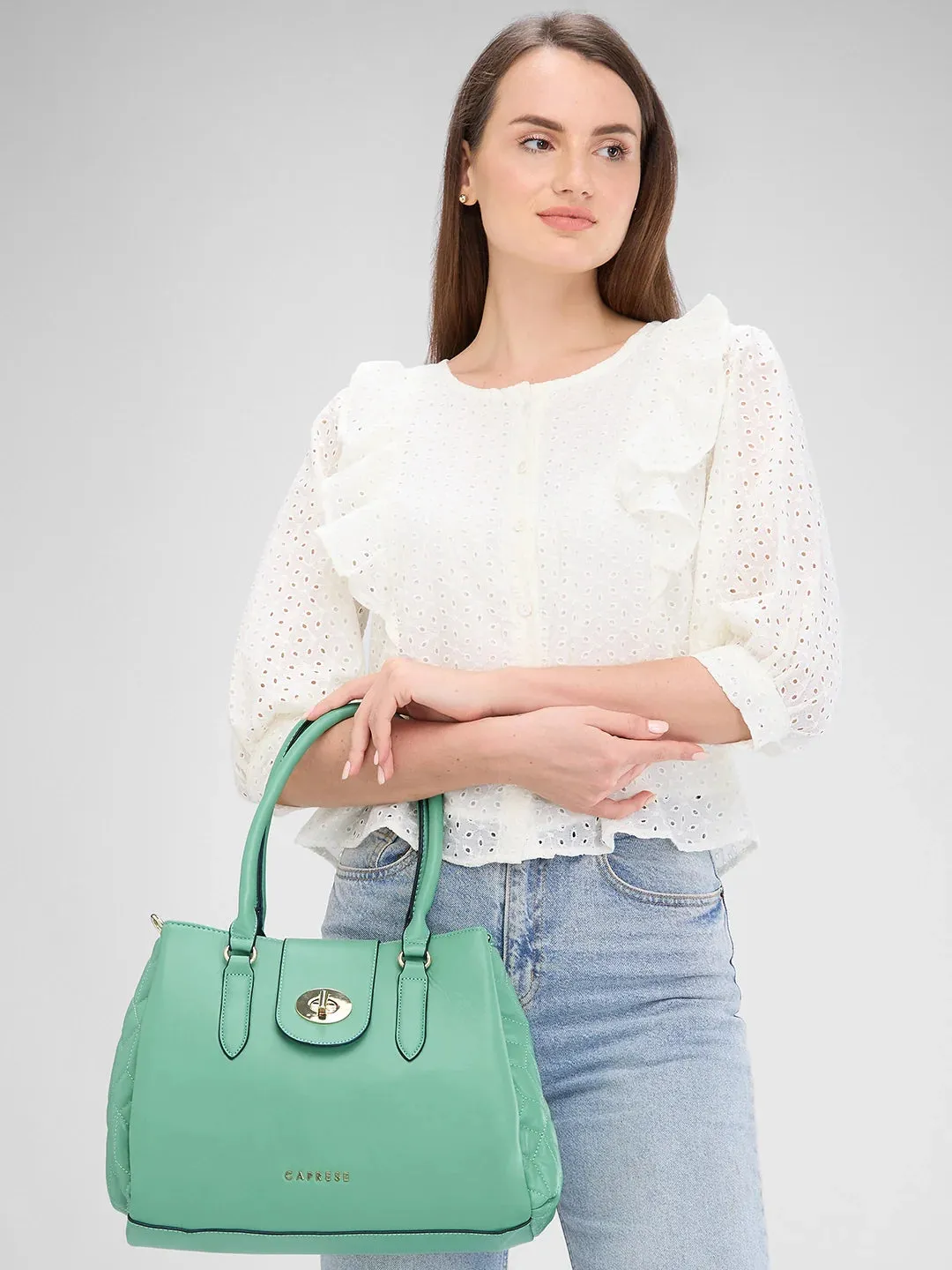 Caprese Sabrina Medium Mint Satchel Bag
