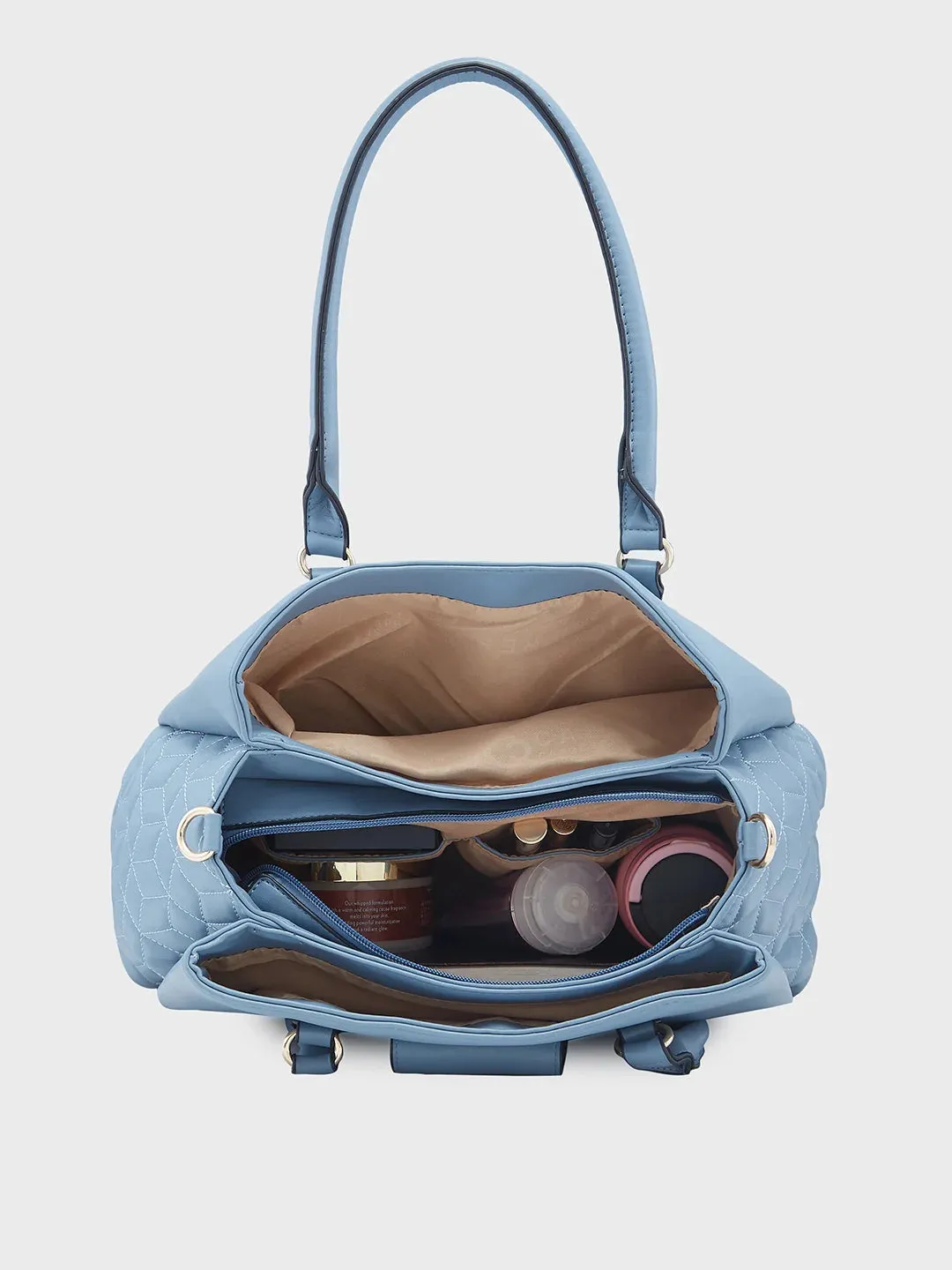 Caprese Sabrina Medium Powder Blue Satchel Bag