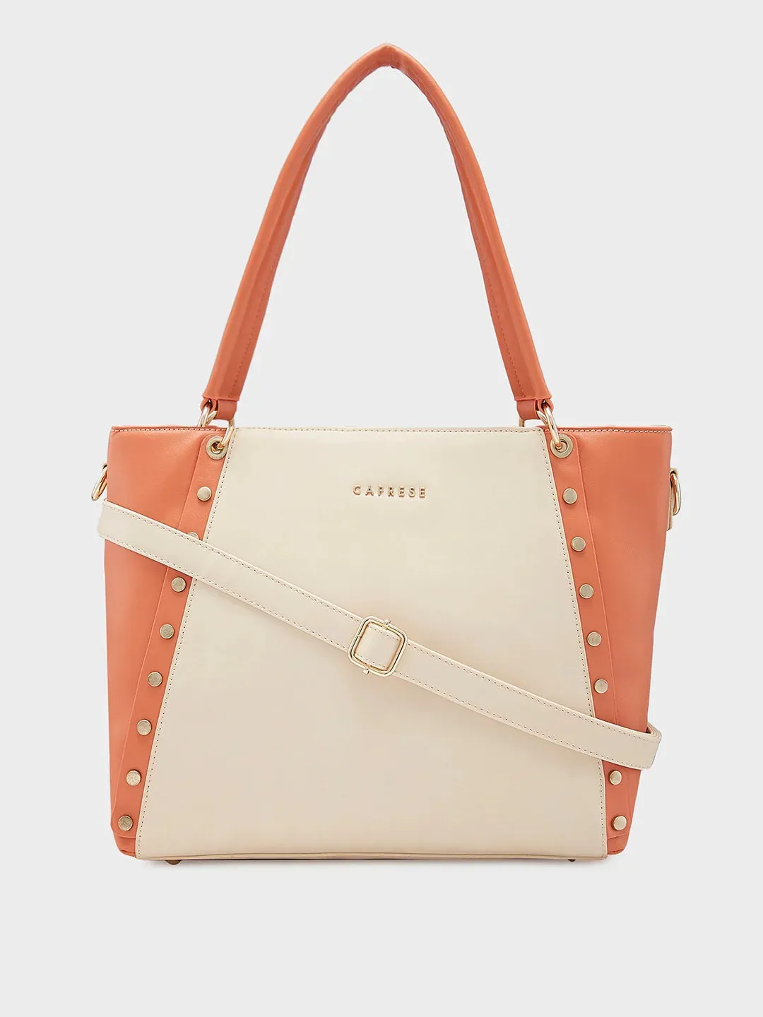 Caprese Shelby Large Beige Laptop Tote Bag