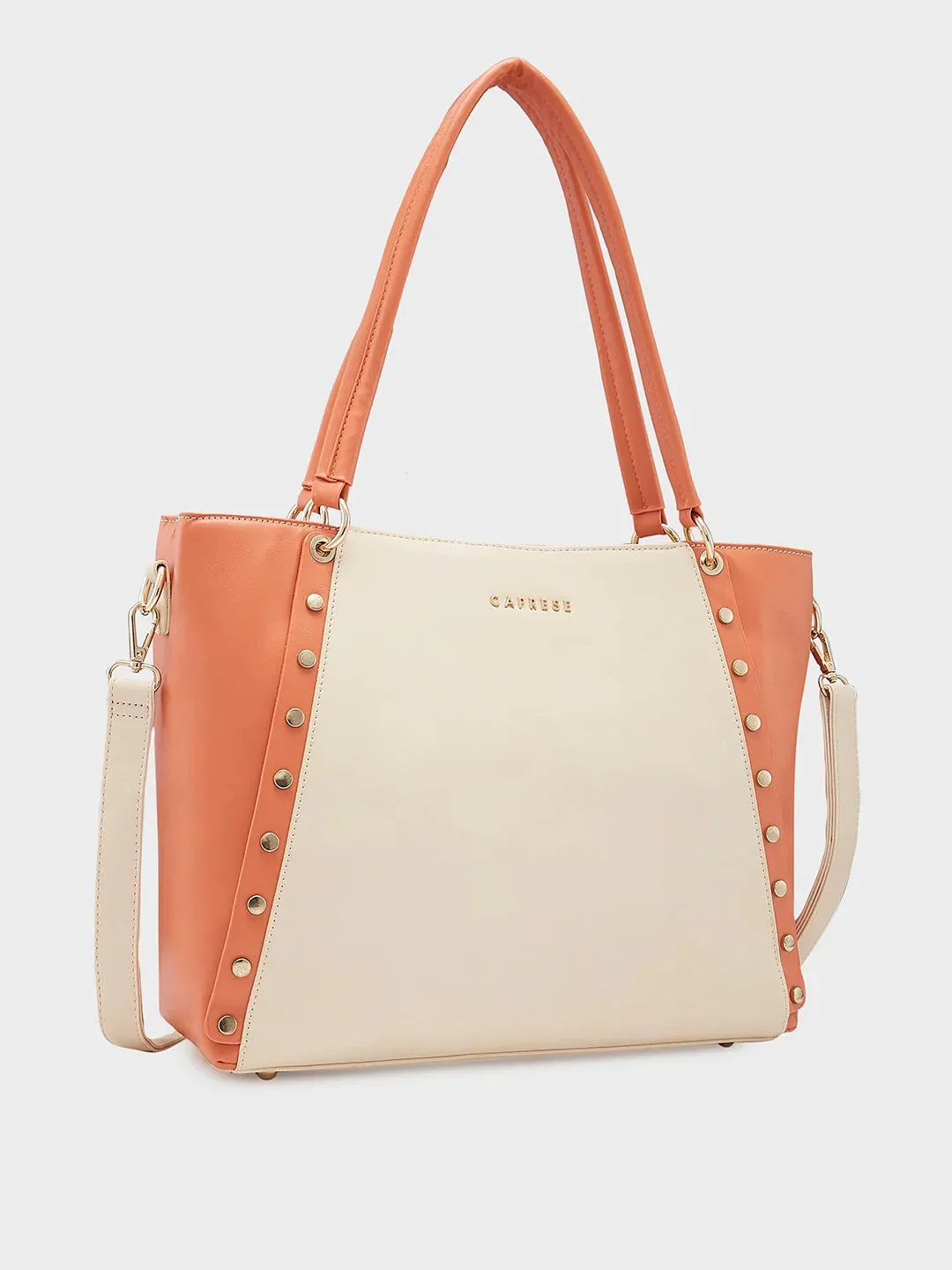 Caprese Shelby Large Beige Laptop Tote Bag