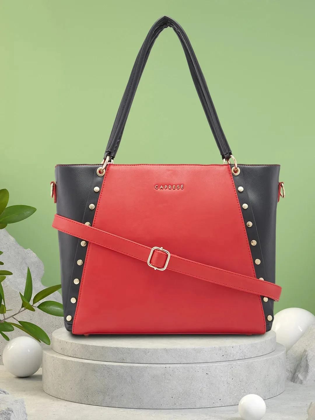 Caprese Shelby Large Red Laptop Tote Bag