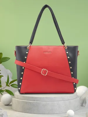 Caprese Shelby Large Red Laptop Tote Bag