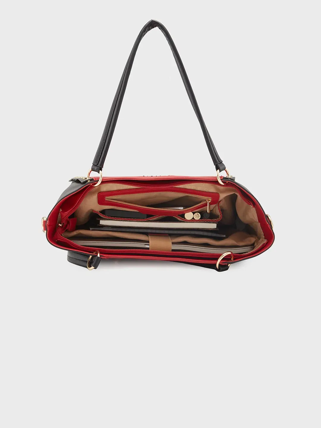 Caprese Shelby Large Red Laptop Tote Bag