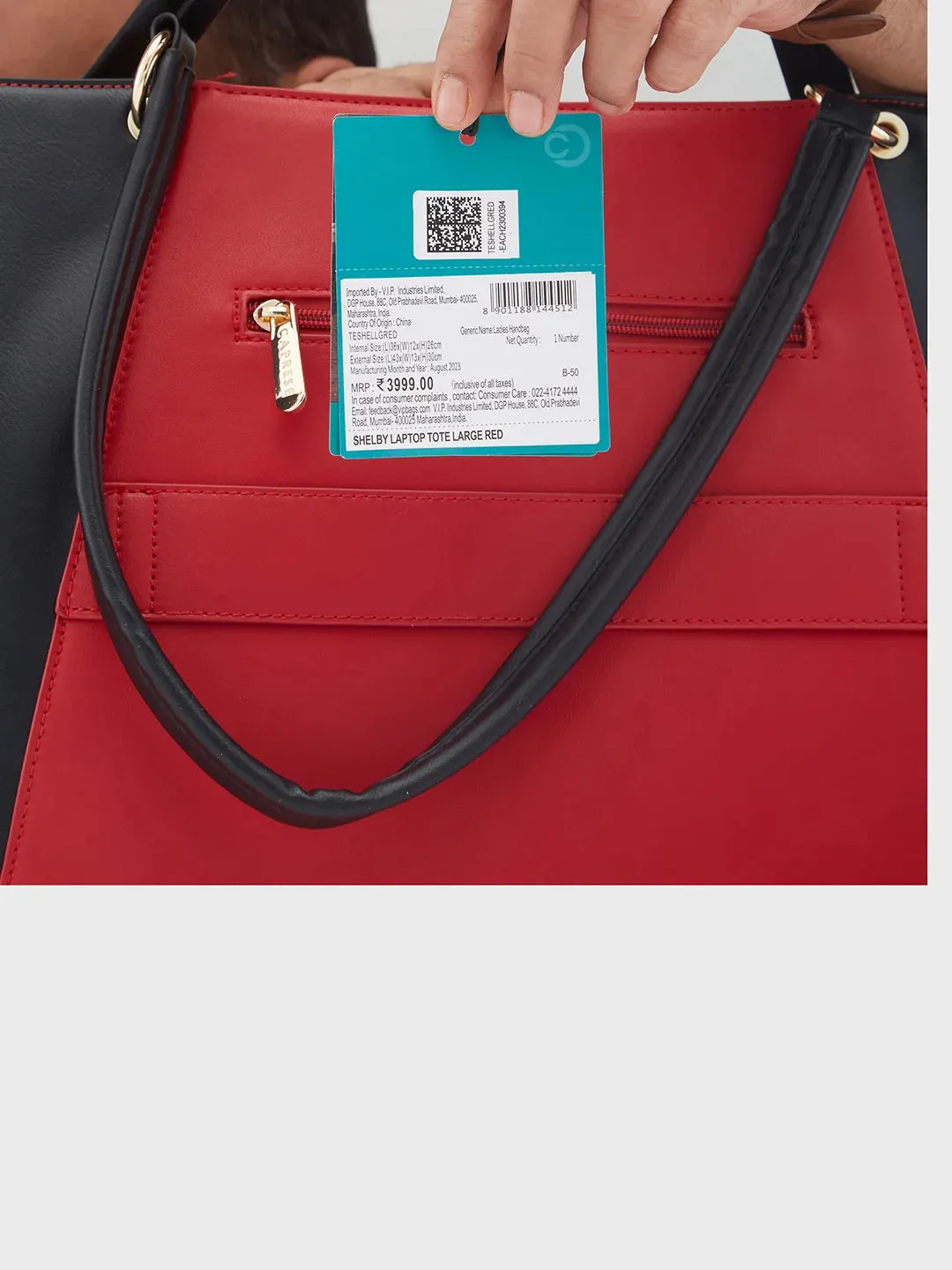 Caprese Shelby Large Red Laptop Tote Bag