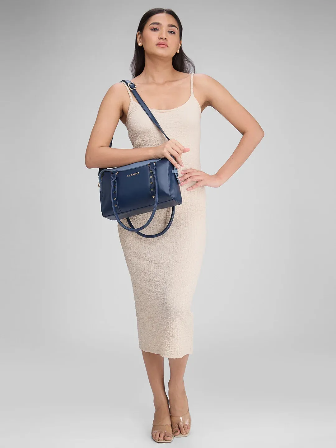 Caprese Shelby Small Powder Blue Satchel Bag