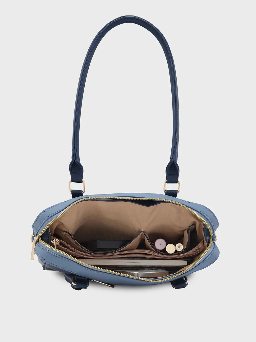 Caprese Shelby Small Powder Blue Satchel Bag