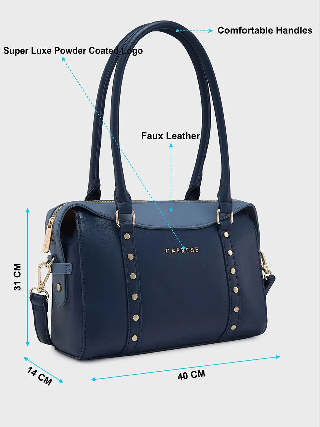 Caprese Shelby Small Powder Blue Satchel Bag