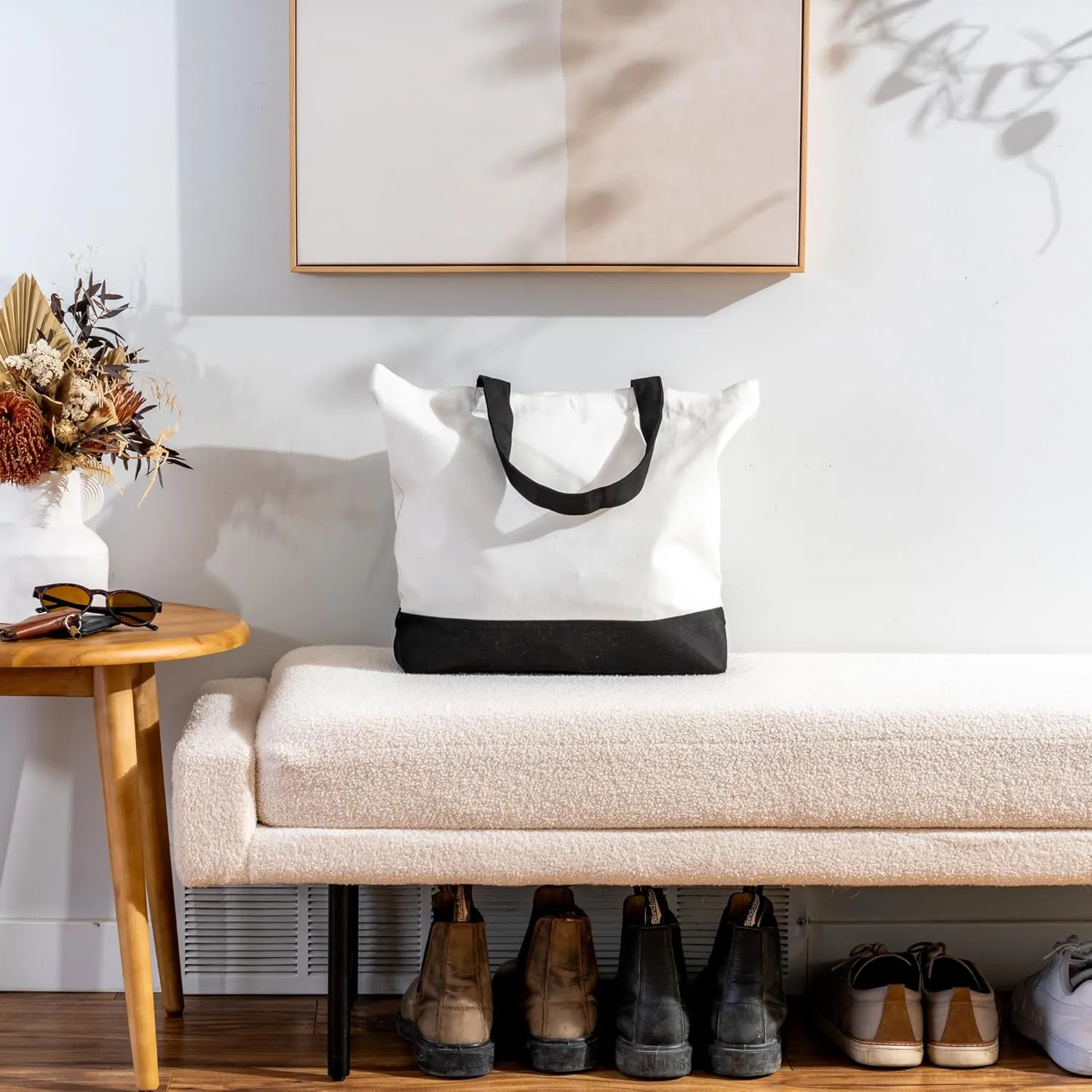 Carrywell (Not Made in China) Canvas Tote Bags In Bulk, Reusable Shopping Bags, Organic Cotton Cloth