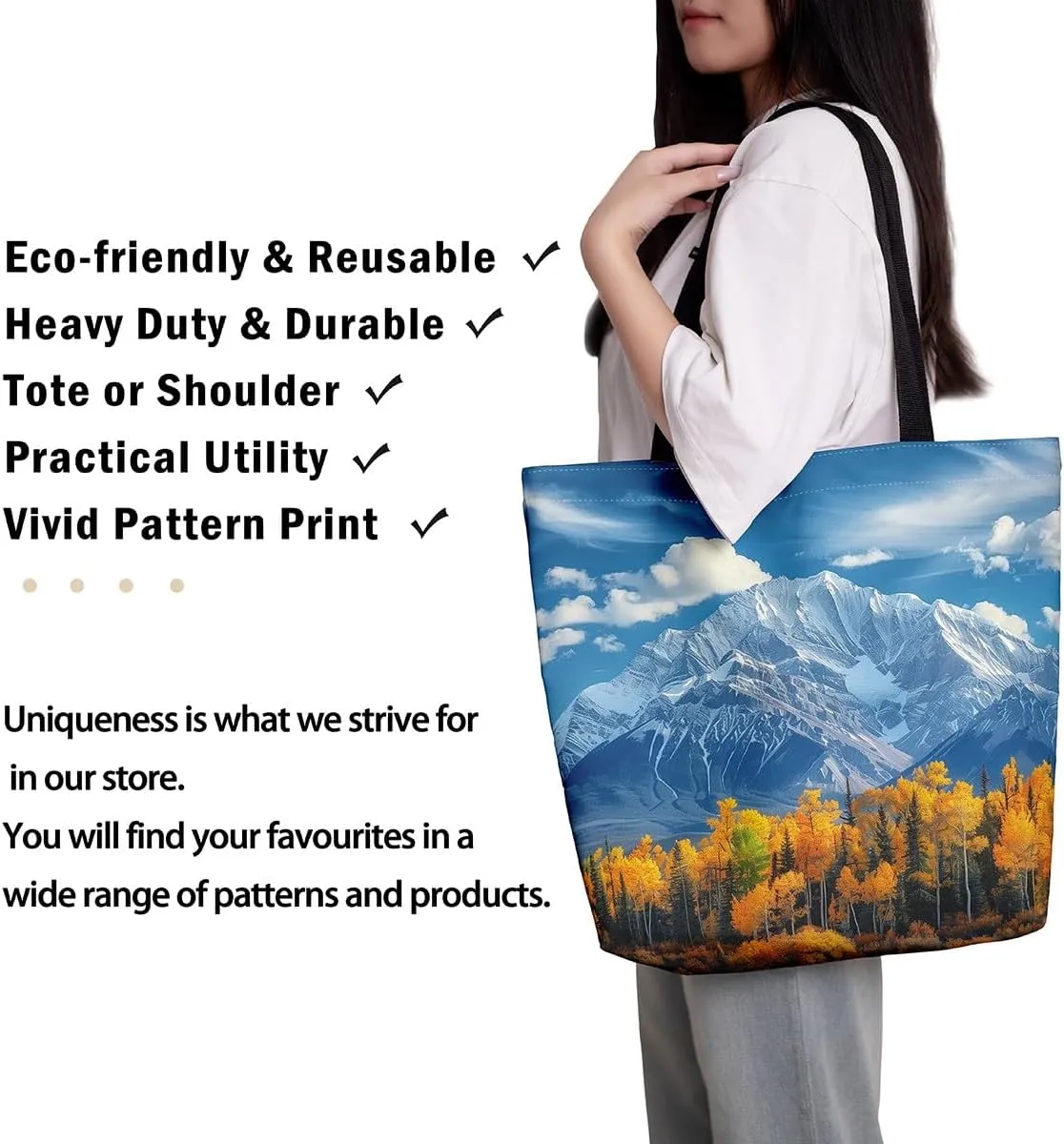 Castle Fairy Eiffel Tower Canvas Tote Bag Autumn French Style Street Shoulder Bag for Women