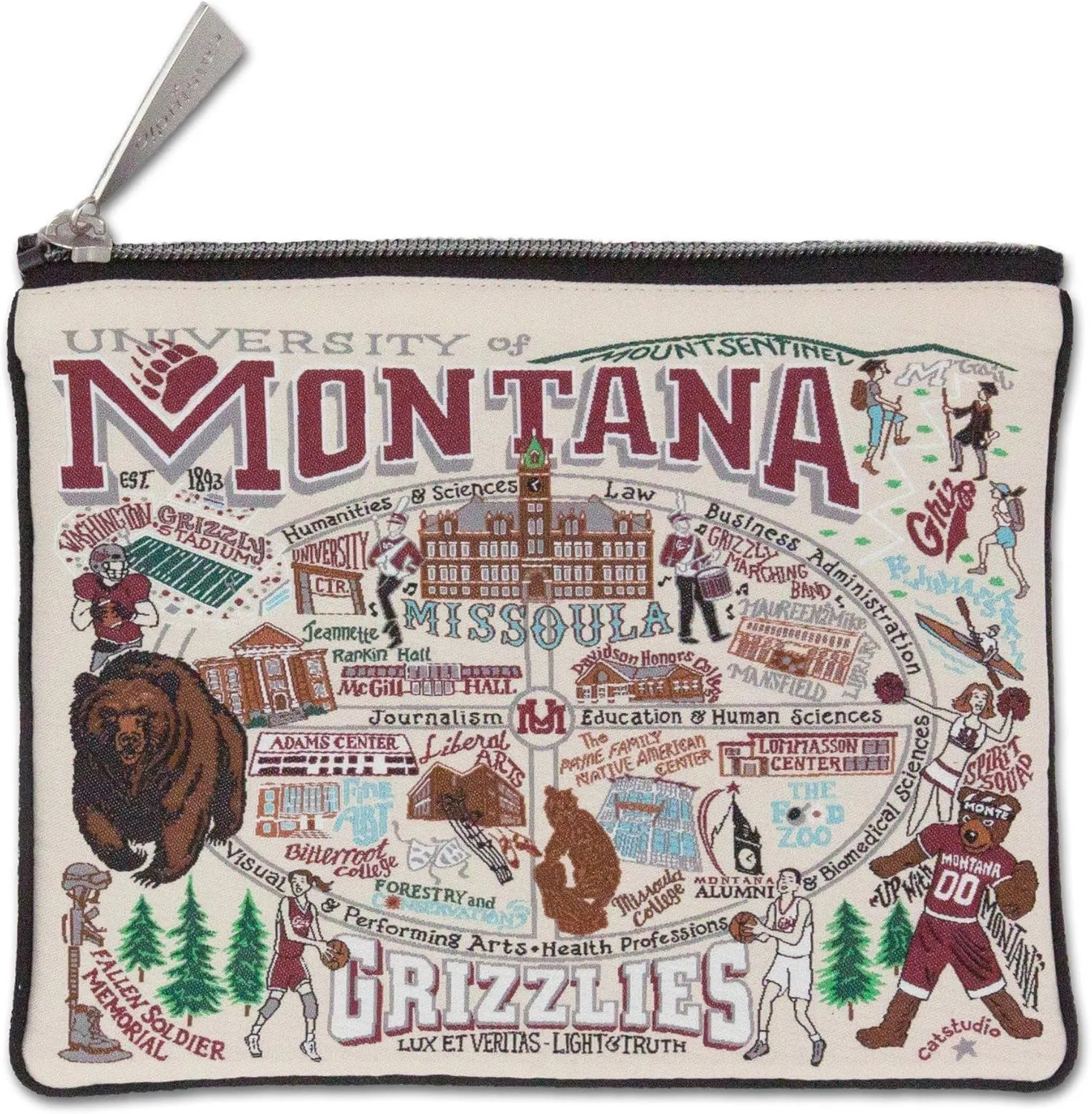 catstudio University Of Montana Collegiate Zipper Pouch Purse | Holds Your Phone, Coins, Makeup, Dog Treats, & Tech Tools