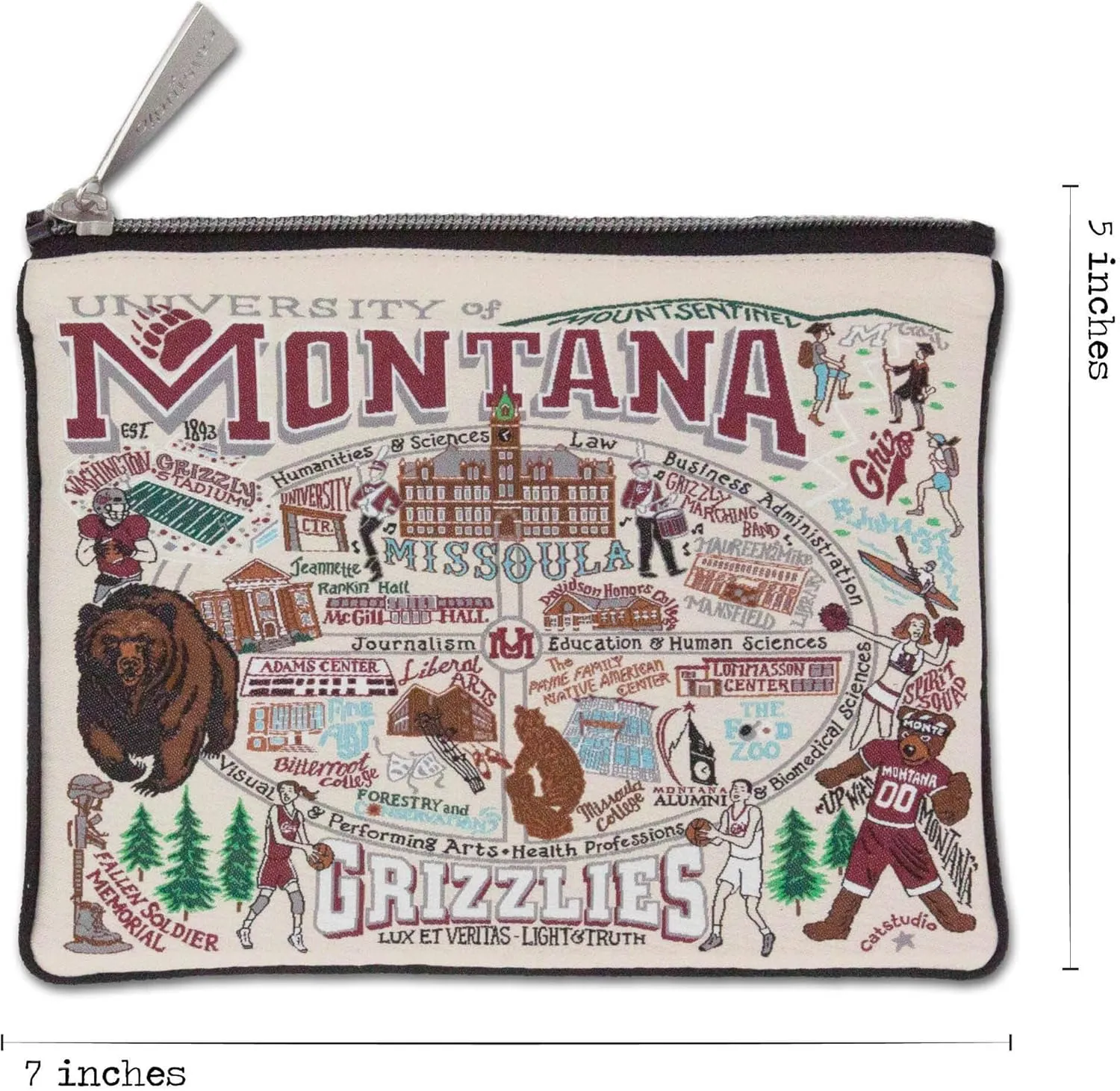 catstudio University Of Montana Collegiate Zipper Pouch Purse | Holds Your Phone, Coins, Makeup, Dog Treats, & Tech Tools