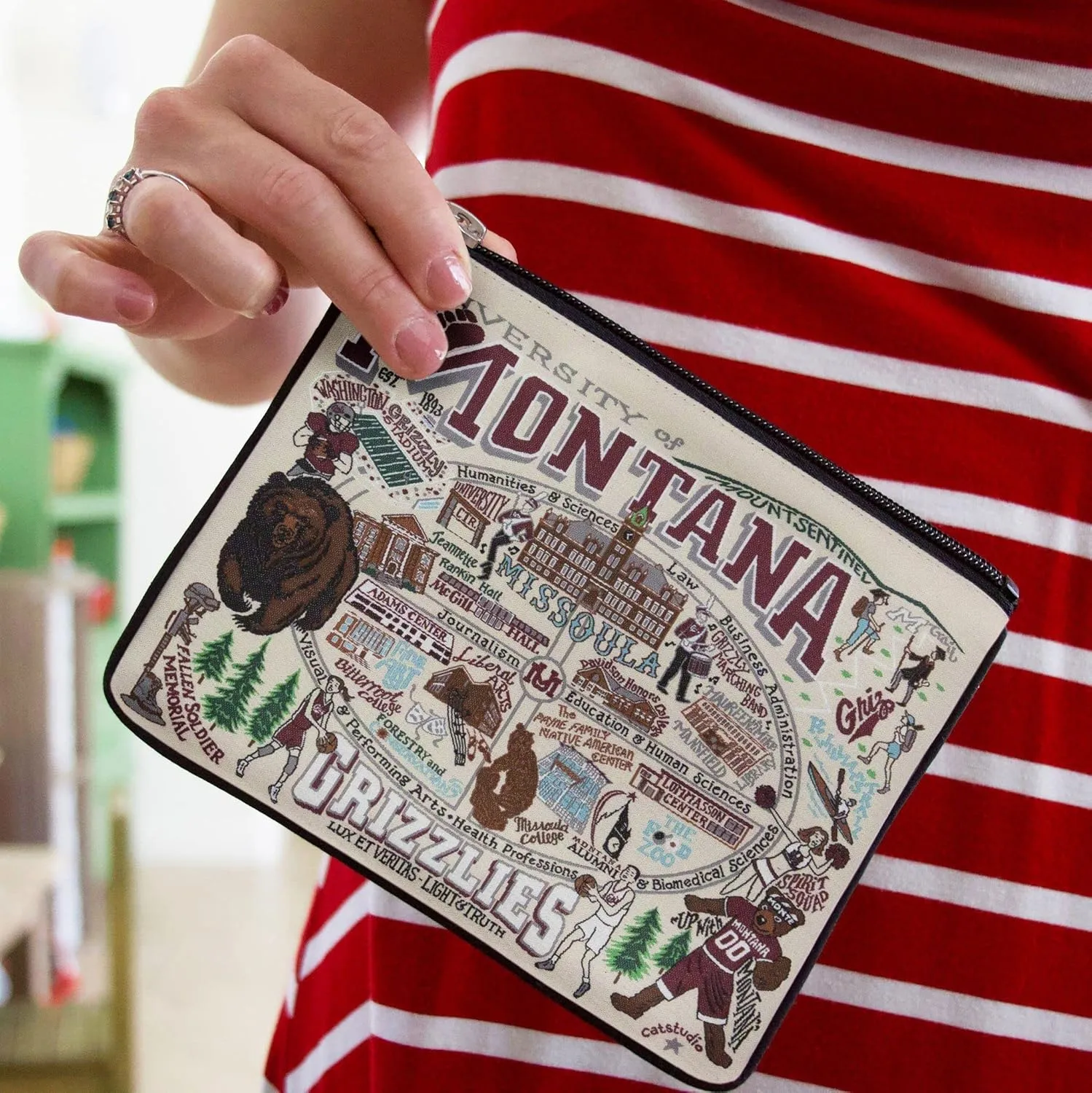 catstudio University Of Montana Collegiate Zipper Pouch Purse | Holds Your Phone, Coins, Makeup, Dog Treats, & Tech Tools