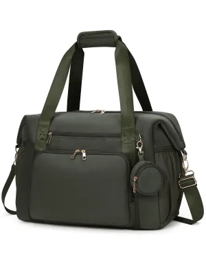 CEI-CEI Diaper Bag Tote Neoprene Mothers Day Gifts Waterproof Large Travel Baby Bags for Mom and Dad with Pacifier Case and Changing Pad Maternity Hospital Totes with Stroller Strap (Army Green)