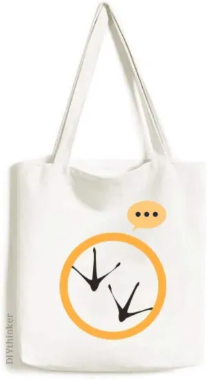 Chicken Claw Footprint Outline Protect Animal Expression Gift Sack Canvas Tote Shoulder Bag