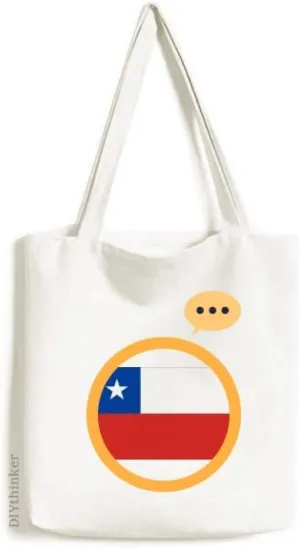 Chile National Flag South America Country Expression Gift Sack Canvas Tote Shoulder Bag