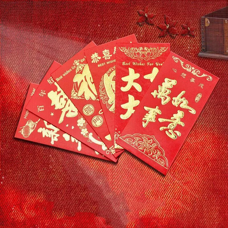 Chinese New Year Red Envelope 6PCS 4Styles 2Sizes