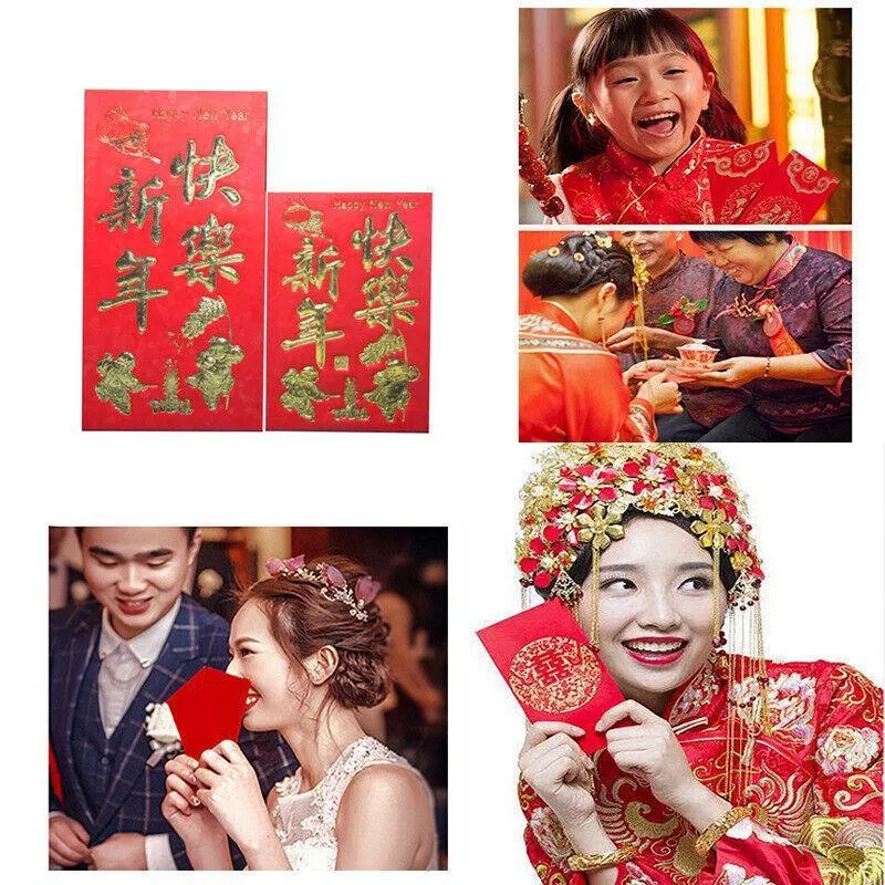 Chinese New Year Red Envelope 6PCS 4Styles 2Sizes