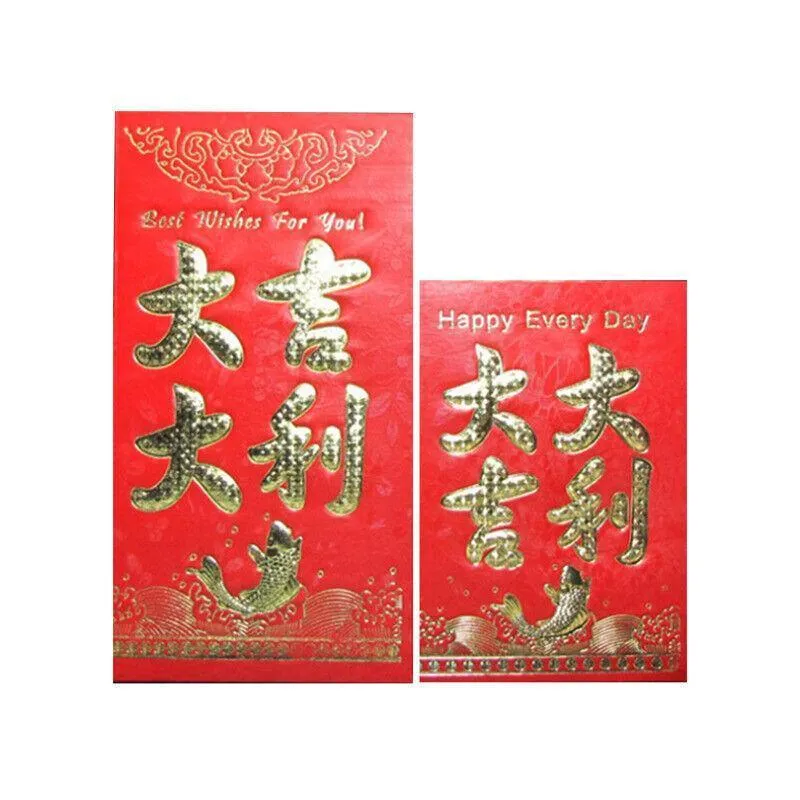 Chinese New Year Red Envelope 6PCS 4Styles 2Sizes