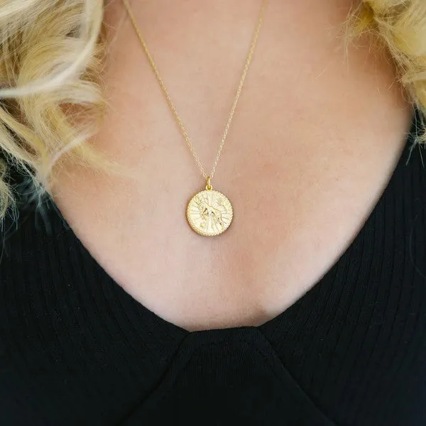 Chinese Zodiac Coin Necklace - Goat- Honeycat Jewelry