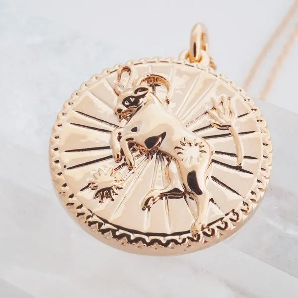 Chinese Zodiac Coin Necklace - Goat- Honeycat Jewelry