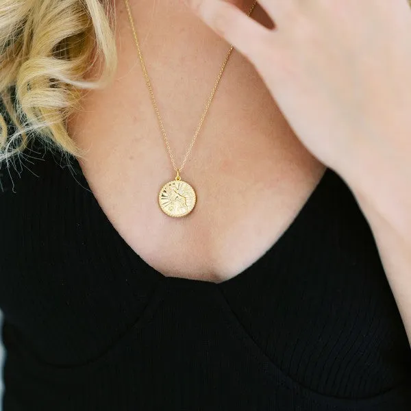Chinese Zodiac Coin Necklace - Goat- Honeycat Jewelry