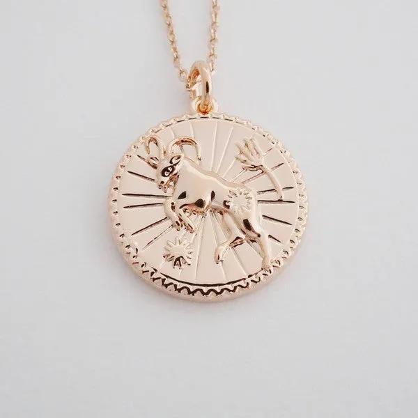Chinese Zodiac Coin Necklace - Goat- Honeycat Jewelry