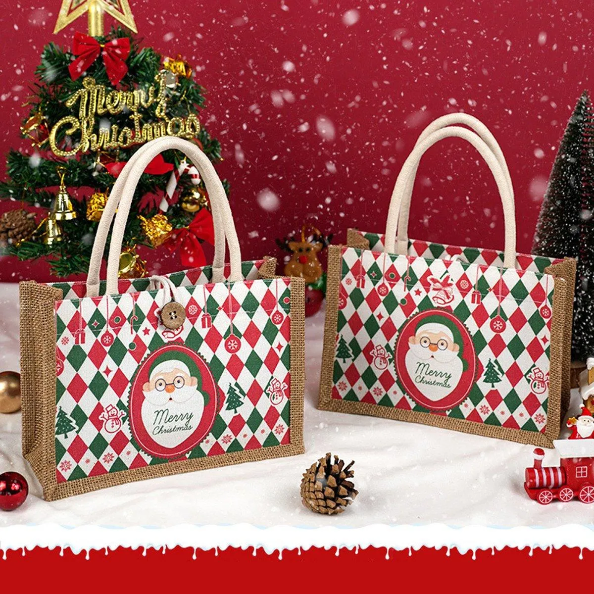 Christmas Santa Claus Gift Bag Apple Packaging Bag 1PCS