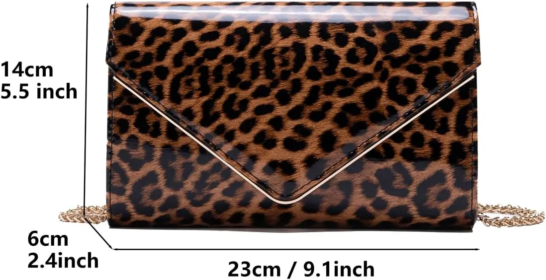 Classic V Leopard Print Evening Bags For Women Formal Purse, Stylish Woven Leather Clutch, Ladies Cocktail Party Handbag