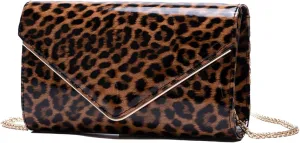 Classic V Leopard Print Evening Bags For Women Formal Purse, Stylish Woven Leather Clutch, Ladies Cocktail Party Handbag