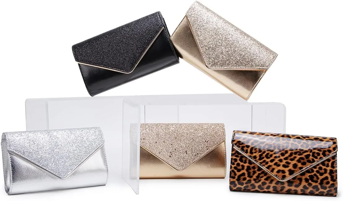 Classic V Leopard Print Evening Bags For Women Formal Purse, Stylish Woven Leather Clutch, Ladies Cocktail Party Handbag