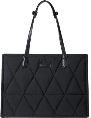 CLUCI Quilted Puffer Tote Bag for Women 15.6 inch Laptop Shoulder Women Briefcase Work Bag for Travel