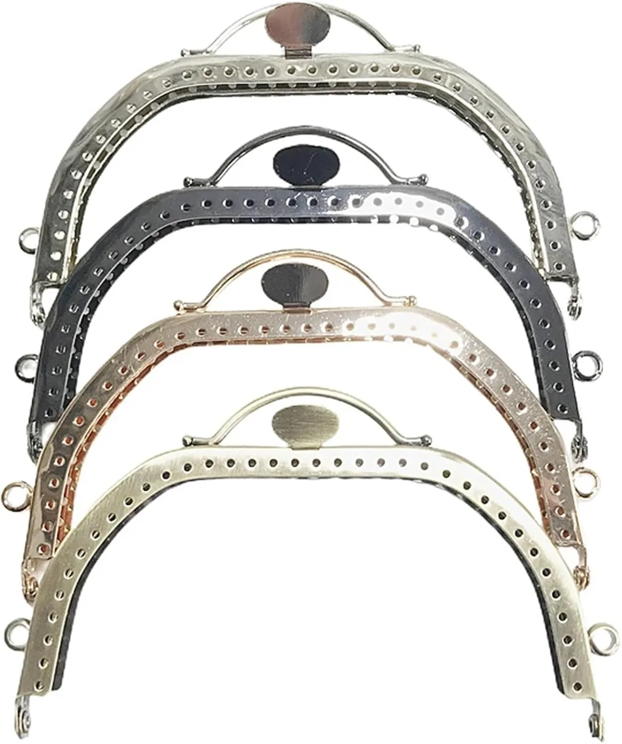 Clutch Bag Clasp 13cm Arch Coin Purse Frame Hanger Embossing Rectangle Metal Kiss Clasp Lock Frame Handle for Wallet Handbag Parts(Gold)
