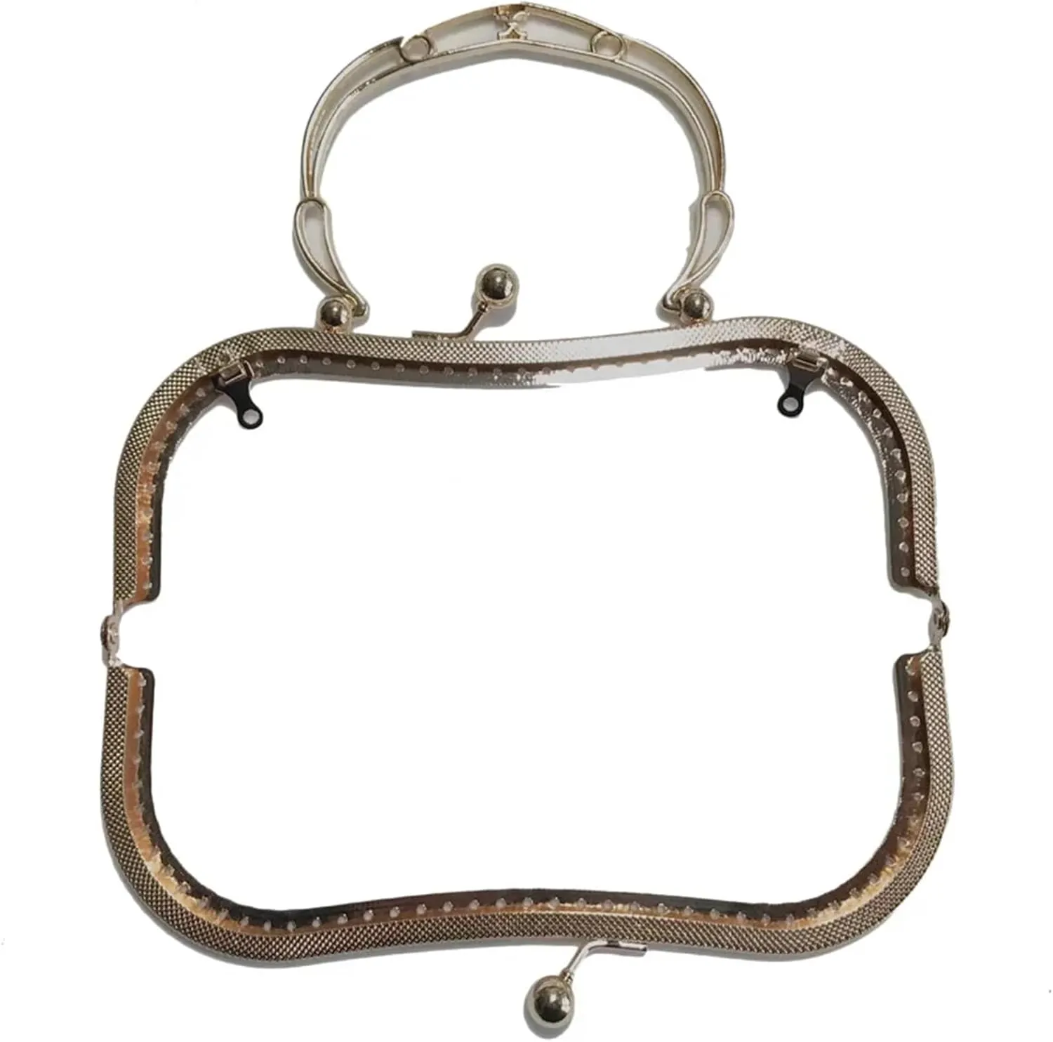 Clutch Bag Clasp 19.5cm Metal Embossing Purse Frame Bag Handle Bracket Kiss Clasp Buckles DIY Handbag Replacement Craft(Color 1)