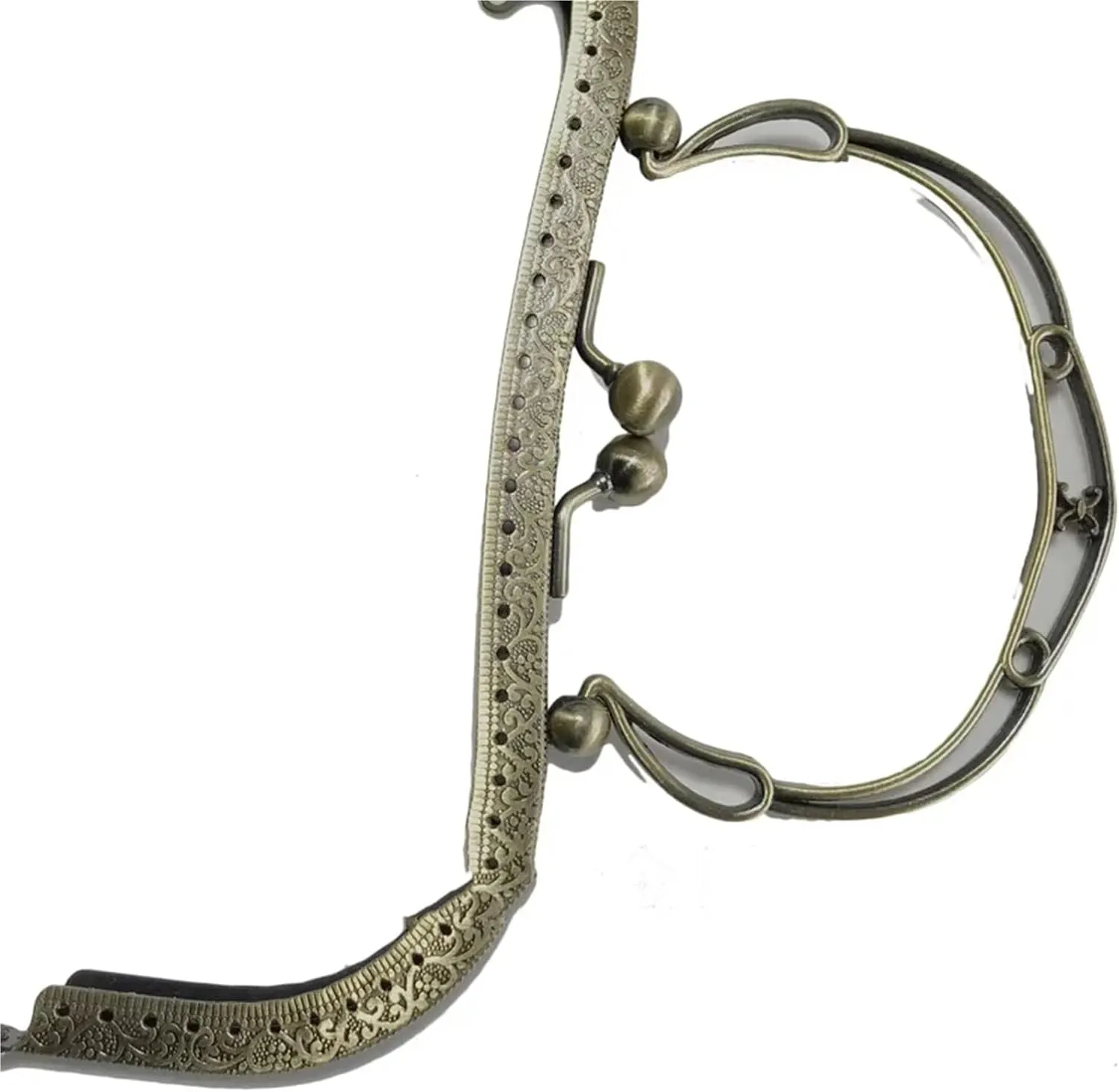 Clutch Bag Clasp 19.5cm Metal Embossing Purse Frame Bag Handle Bracket Kiss Clasp Buckles DIY Handbag Replacement Craft(Color 1)