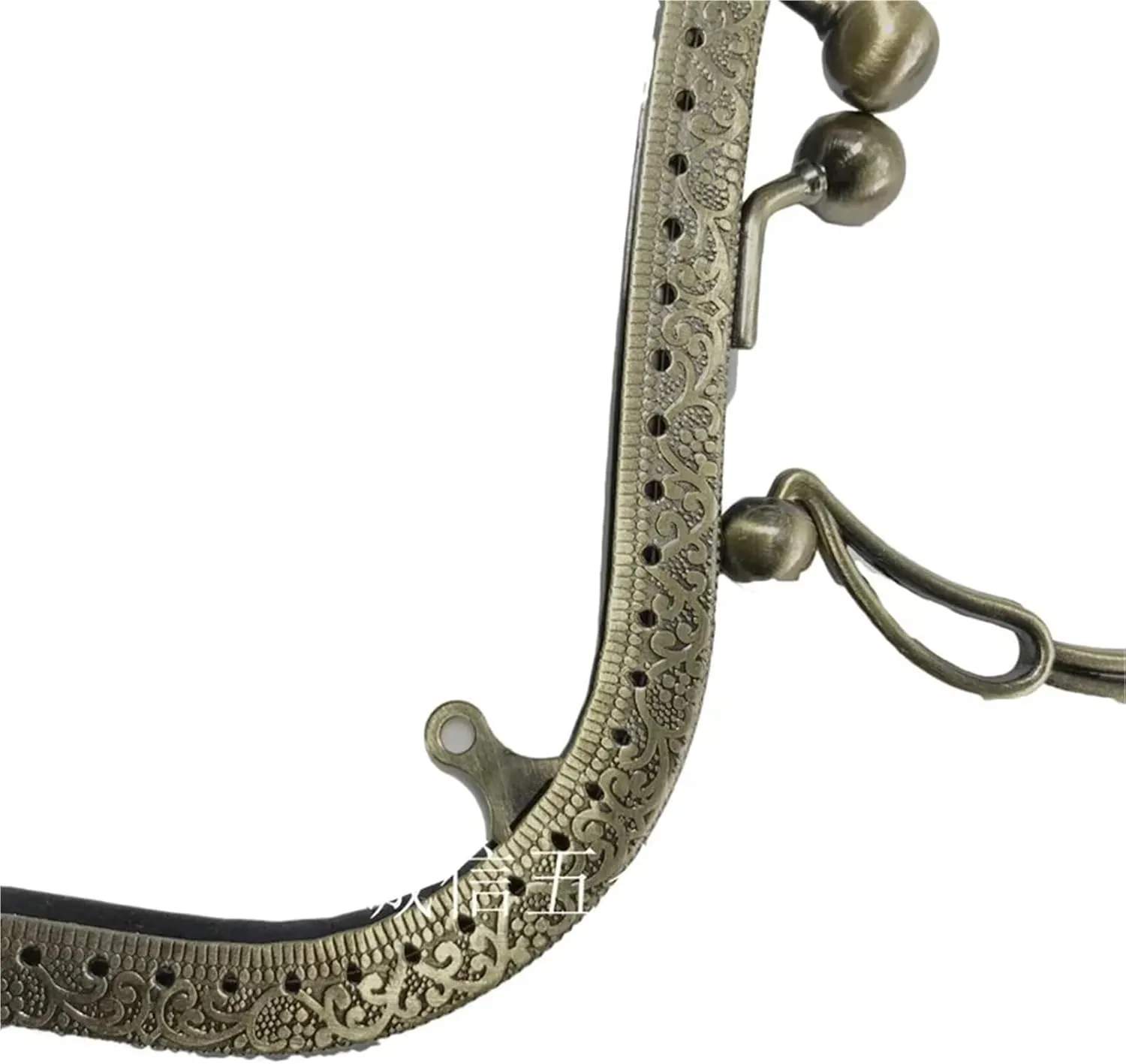 Clutch Bag Clasp 19.5cm Metal Embossing Purse Frame Bag Handle Bracket Kiss Clasp Buckles DIY Handbag Replacement Craft(Color 1)