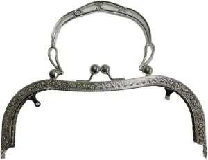 Clutch Bag Clasp 19.5cm Metal Embossing Purse Frame Bag Handle Bracket Kiss Clasp Buckles DIY Handbag Replacement Craft(Color 1)