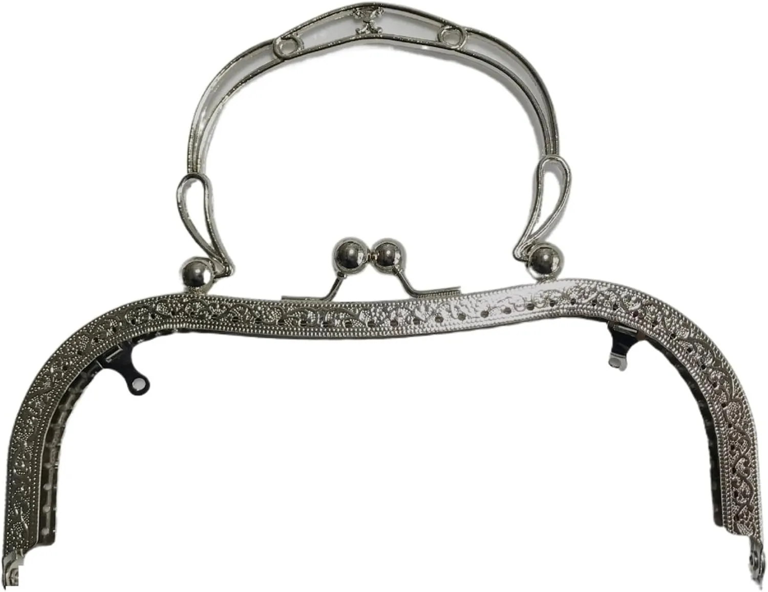 Clutch Bag Clasp 19.5cm Metal Embossing Purse Frame Bag Handle Bracket Kiss Clasp Buckles DIY Handbag Replacement Craft(Color 1)