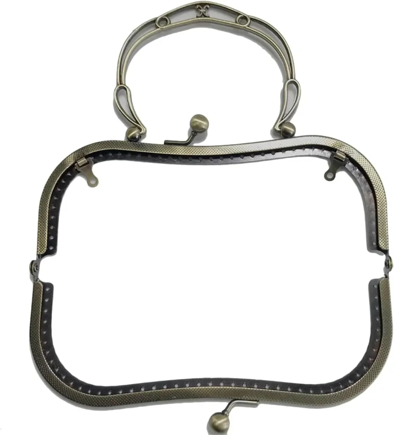 Clutch Bag Clasp 19.5cm Metal Embossing Purse Frame Bag Handle Bracket Kiss Clasp Buckles DIY Handbag Replacement Craft(Color 1)