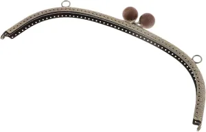 Clutch Bag Clasp 24.5cm Metal Arch Frame Kiss Clasp Lock Bead Head for DIY Handbag Purse Coin Bags(Coffee)