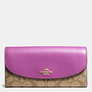 COACH SLIM SIGNATURE LOGO ENVELOPE WALLET