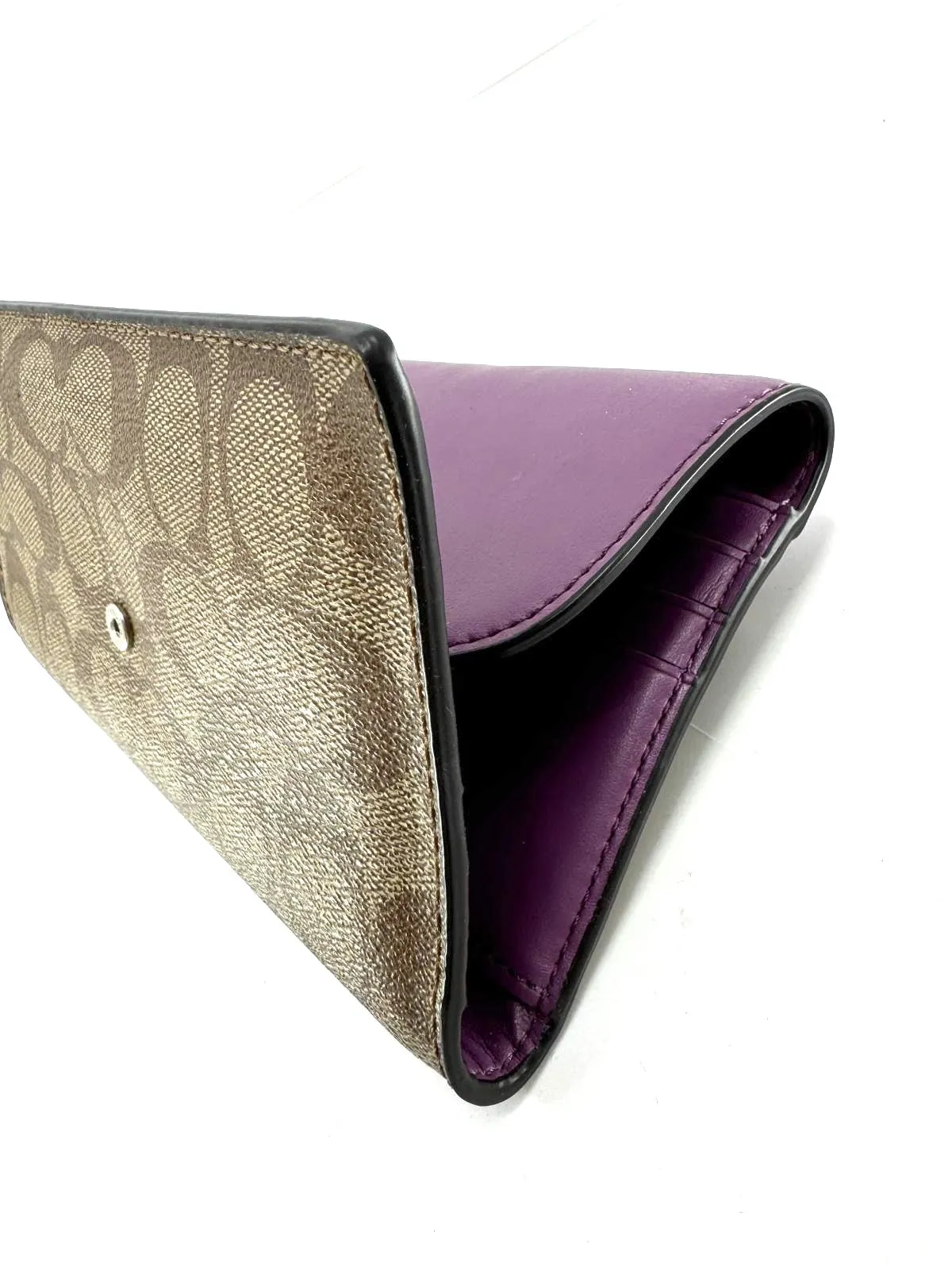 COACH SLIM SIGNATURE LOGO ENVELOPE WALLET