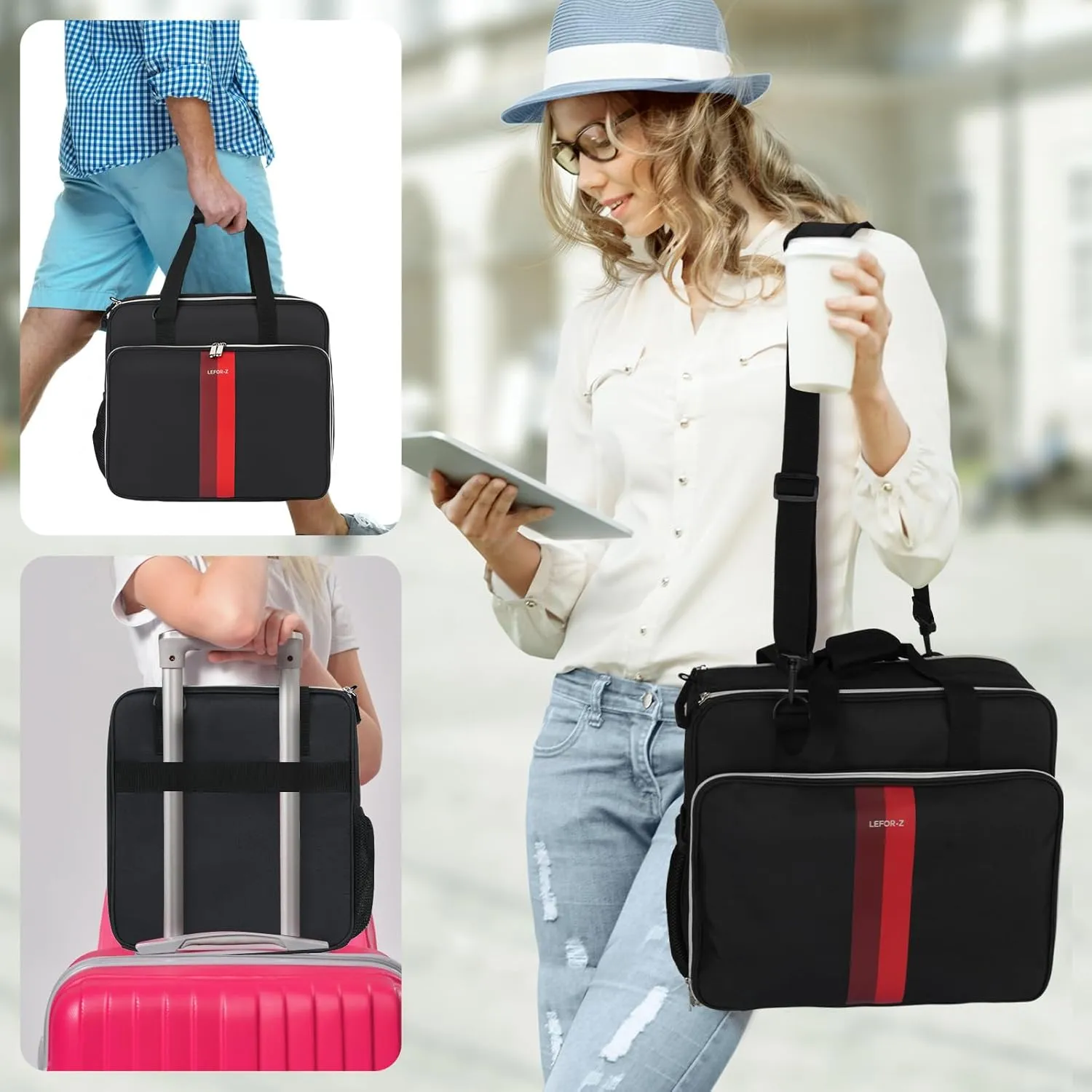 Coffee Maker Travel Bag Compatible with Keurig K-Slim/K-Express/K-Iced/Ninja PB051/PB041ST,Single Serve Coffee Brewer Carrying Case with Multiple Pockets for K-Cup Pods(Bag Only)