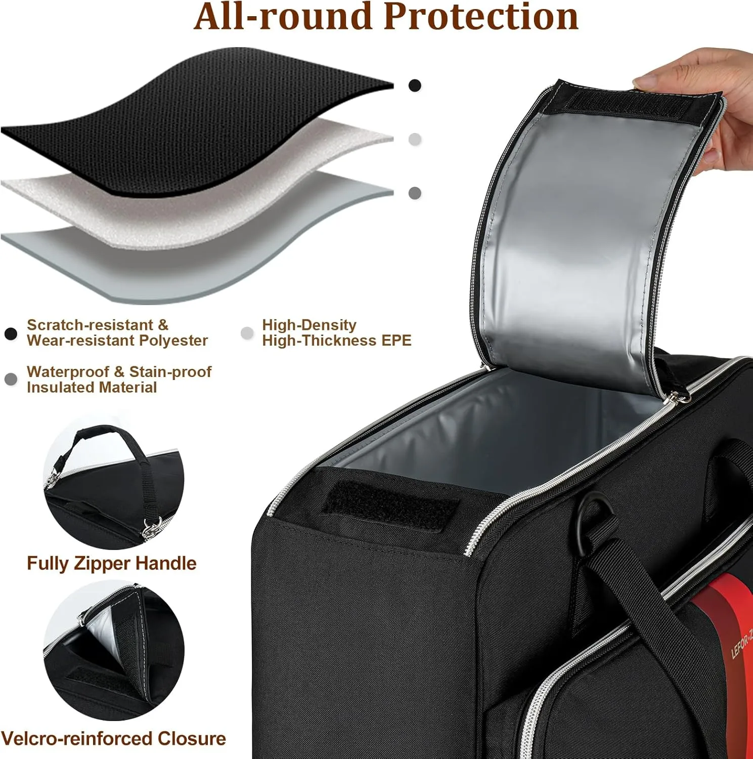 Coffee Maker Travel Bag Compatible with Keurig K-Slim/K-Express/K-Iced/Ninja PB051/PB041ST,Single Serve Coffee Brewer Carrying Case with Multiple Pockets for K-Cup Pods(Bag Only)
